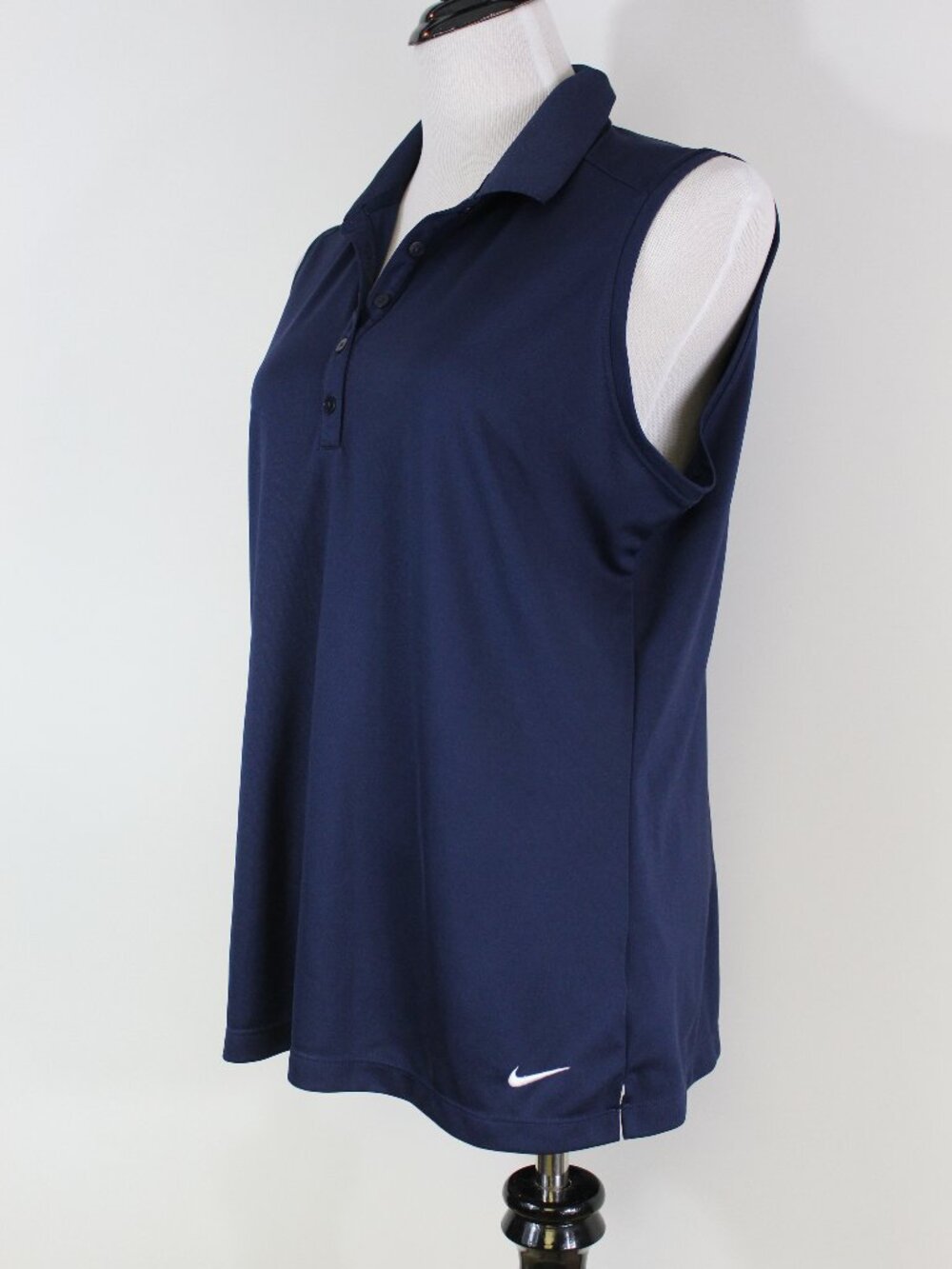 Nike Golf Dri Fit Sleeveless Polo XL Navy Tour Performance